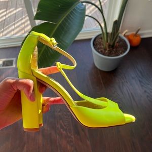 Neon yellow Zara Collection heels never worn!